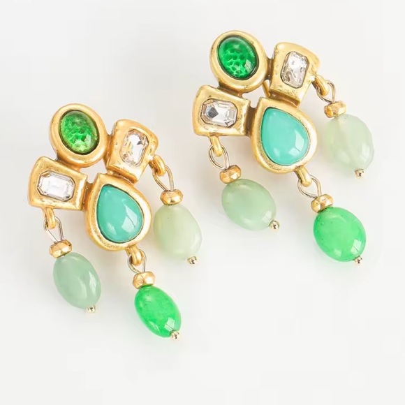 Antique Emerald Chandeliers Fine Craftsmanship Artisan Earrings - Picture 5 of 16